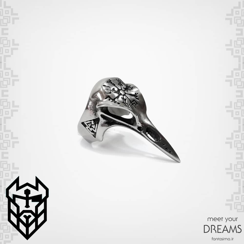 انگشتر استیل کلاغ وایکینگ