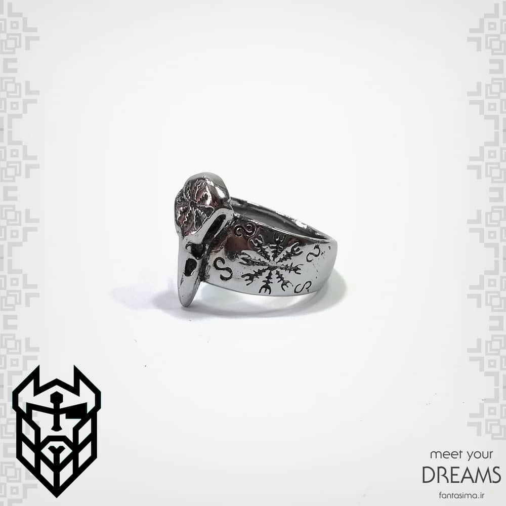 انگشتر استیل کلاغ وایکینگ کوچک