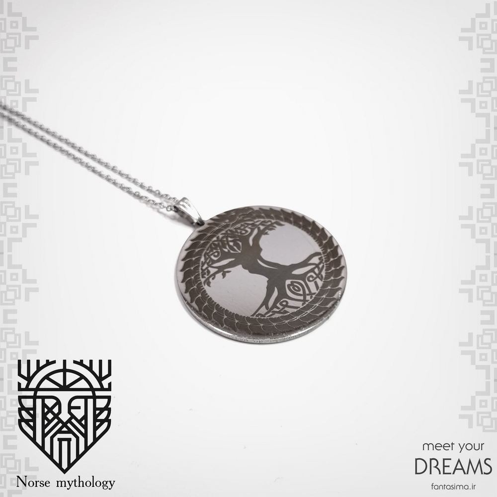 گردنبند استیل اوروبروس درخت زندگی
