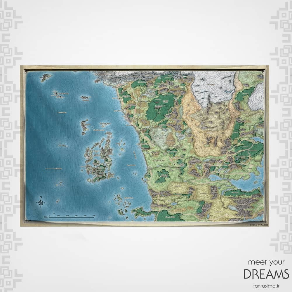 نقشه پارچه ای تمام دنیای دی اند دی - D&D