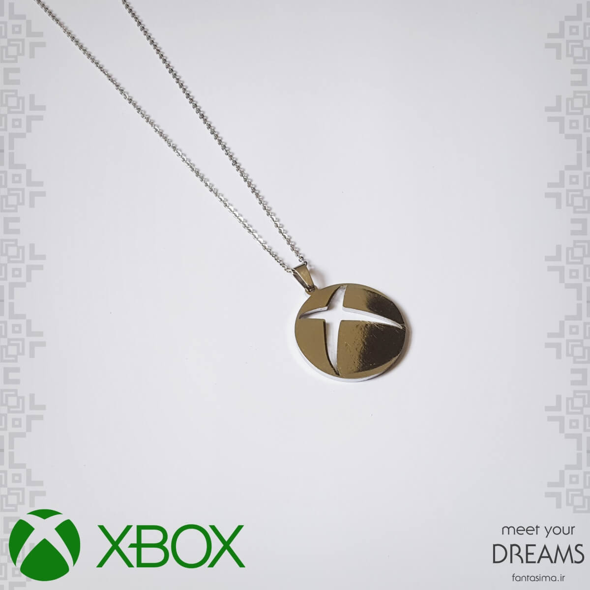 گردنبند استیل نماد ایکس باکس