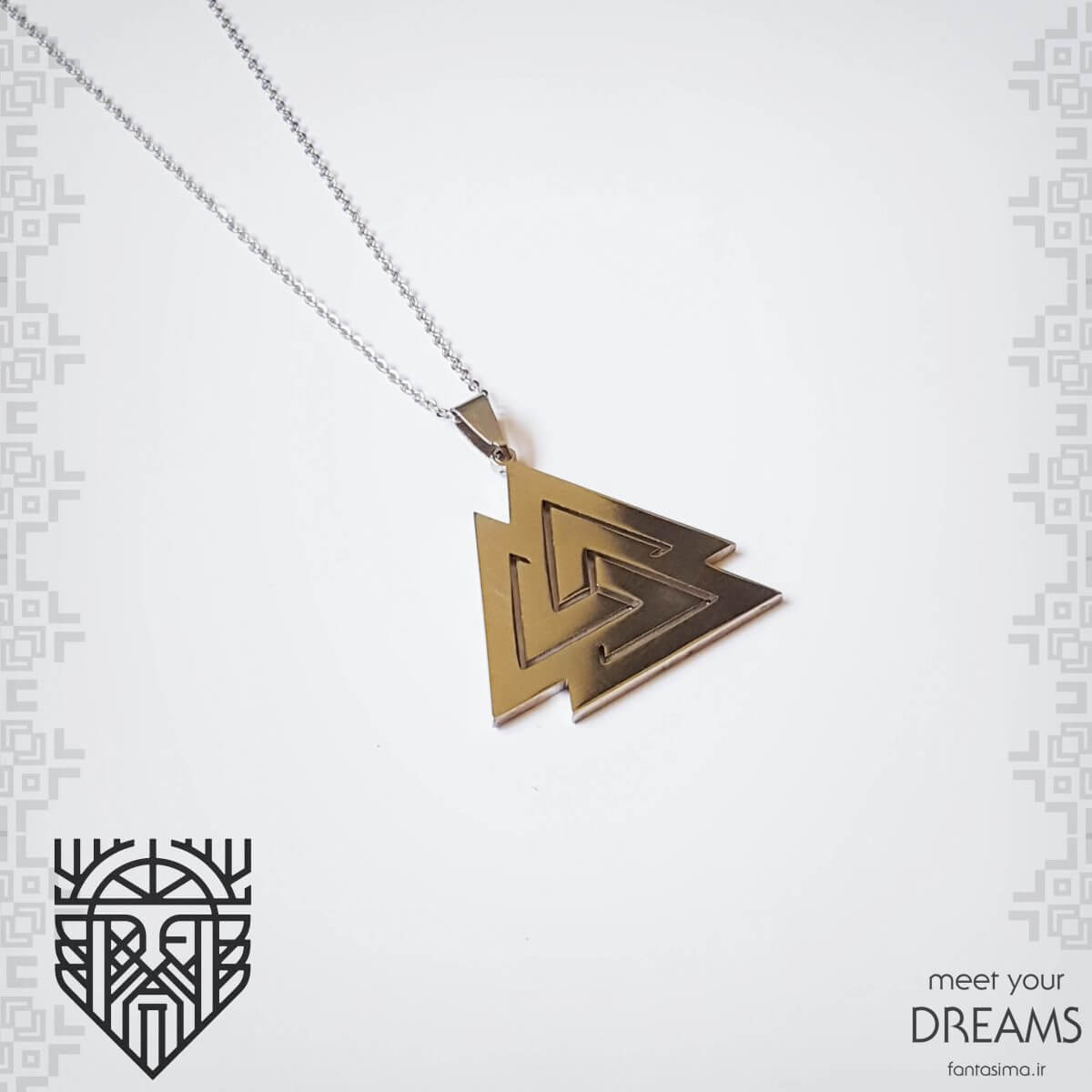 گردنبند استیل والکنوت 