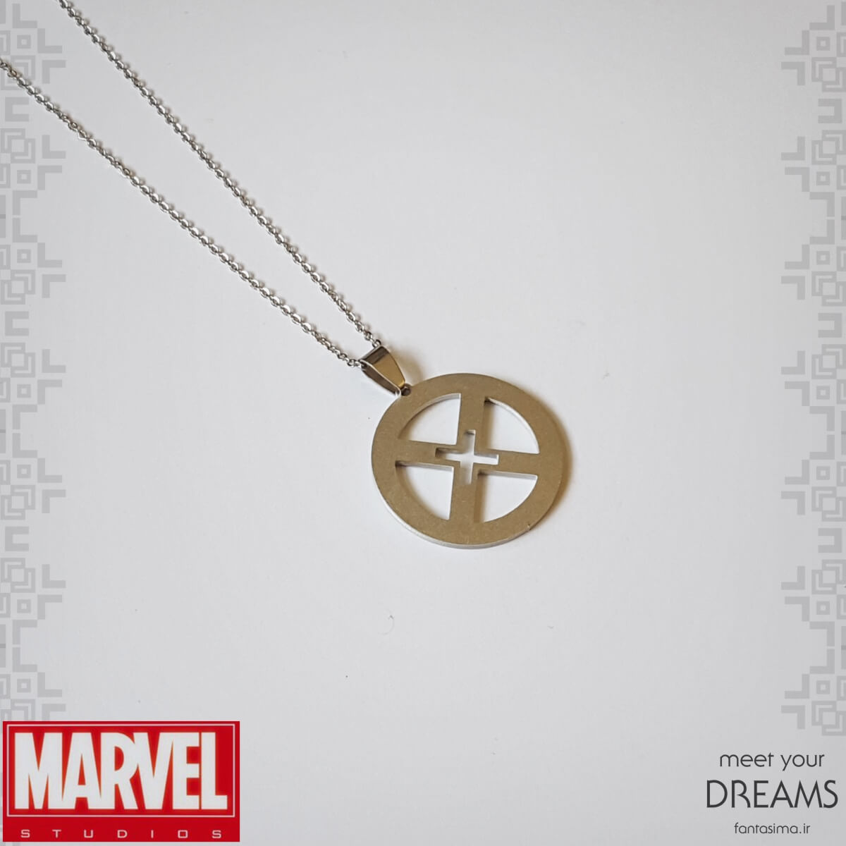 گردنبند استیل نماد مردان ایکس - مات