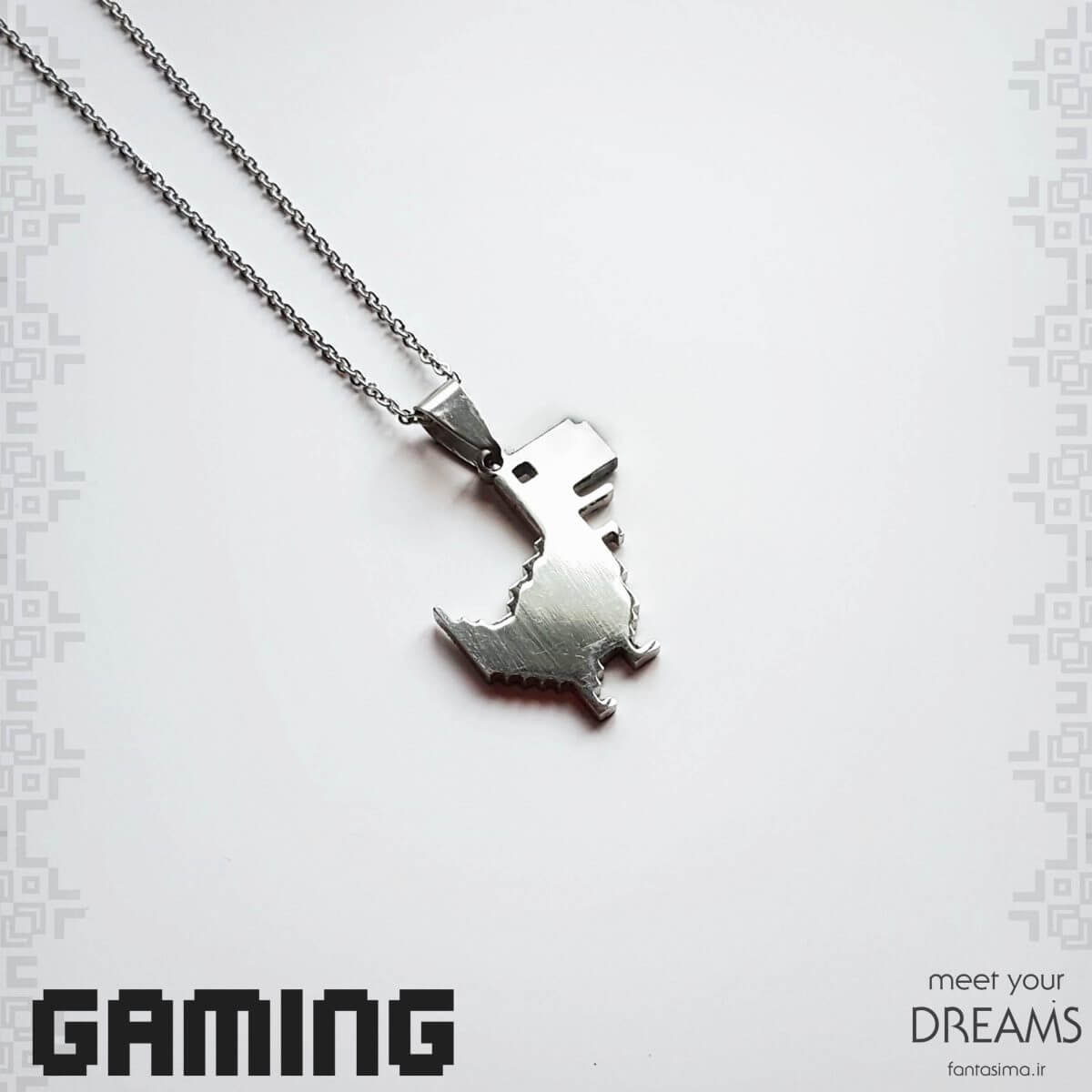 گردنبند استیل استیو دایناسور