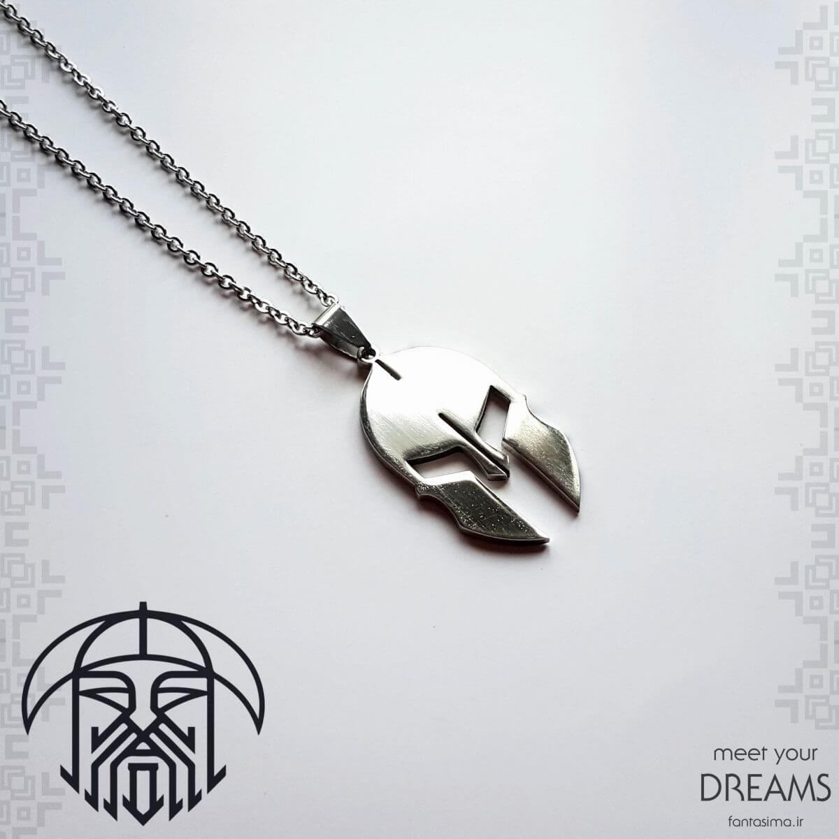 گردنبند استیل کلاه خود - یونانی